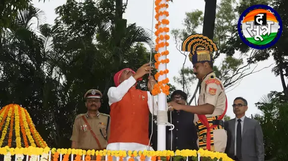 CM Mohan Yadav hoisted flag Lal Pared Ground