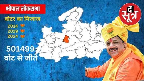 MP Lok Sabha Result 2024 : भोपाल लोकसभा सीट से BJP प्रत्याशी आलोक शर्मा 5 लाख 01 हजार 499 वोट से जीते