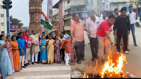 रायपुर में कांग्रेस ने जलाया जेपी नड्डा का पुतला, नेता बोले– बीजेपी नेता सत्ता पाने को लालायित, लगातार कर रहे छत्तीसगढ़ महतारी का अपमान