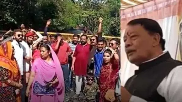बिसाहू पर बवाल: BJP कार्यकर्ता और करणी सेना में नोकझोंक, मंत्री को दिखाए काले झंडे