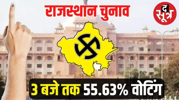 राजस्थान चुनाव में वोटिंग जारी, 3 बजे तक 55.63 प्रतिशत मतदान, 2 घंटे में 15.6 फीसदी की बढ़ोतरी