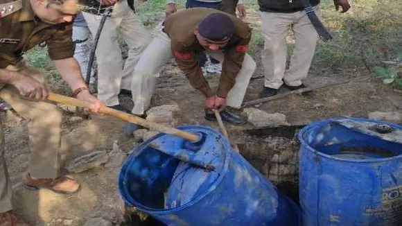 MP: छतरपुर और धार में आबकारी विभाग ने मारा छापा, मिट्टी में मिलाई लाखों की कच्ची शराब
