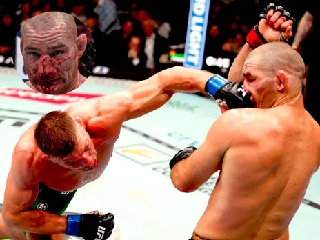 WATCH: Dricus Du Plessis breaks Sean Strickland's nose at UFC 312