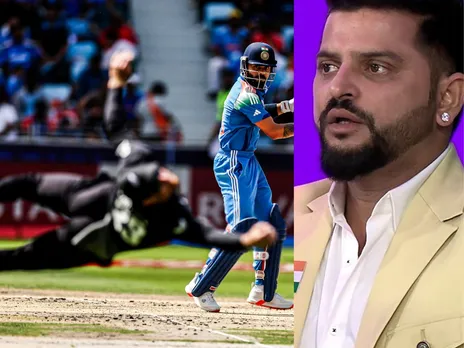 Suresh Raina reacts to Glenn Phillips catch of Virat Kohli
