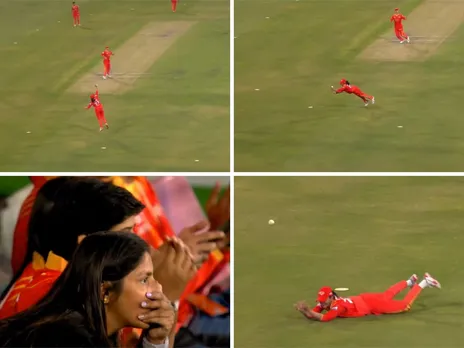 WATCH: Harleen Deol attempts single-handed diving catch effort twice for the same shot