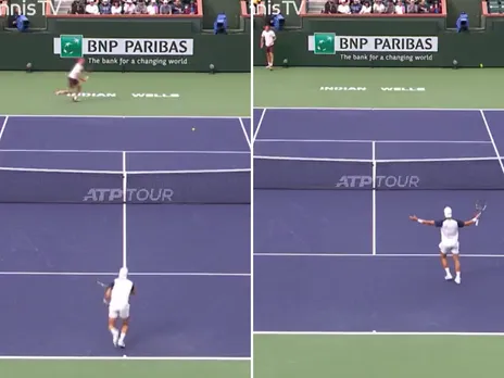 Holger Rune's Perfectly Executed Tweener Lob Against Tsitsipas at Indian Wells
