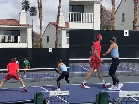 Stefanos Tsitsipas and Paula Badosa Engage in Friendly Pickleball Rivalry