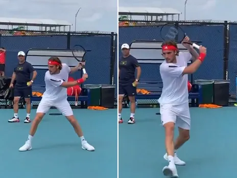 Stefanos Tsitsipas Intensifies Net Practice in Miami