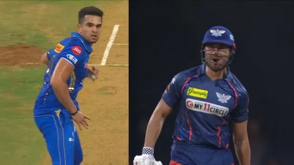 WATCH: Arjun Tendulkar's unnecessary aggressive gesture puts cheeky smile on LSG all-rounder Marcus Stoinis' face