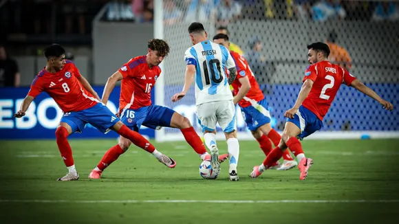 WATCH: Lionel Messi's long range shot against Chile hits the post