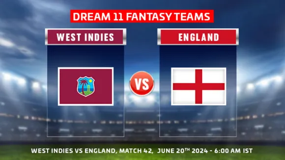 T20 World Cup 2024: WI vs ENG Dream11 Prediction, Match 42: West Indies vs England Playing 11, Fantasy Team today’s and more updates