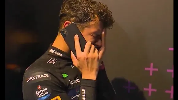 WATCH: Lando Norris gets emotional as he talks with family on phone after winning Miami Grand Prix 2024