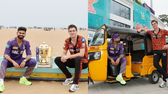 WATCH: IPL 2024 Final - Captains, Shreyas Iyer and Pat Cummins seen in a 'unique' trophy photoshoot, video surfaces on internet