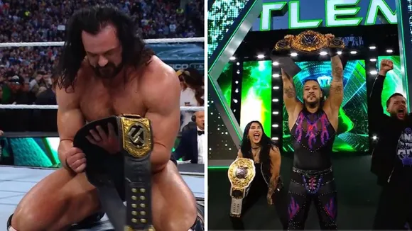 Shortest reigning world champion? Drama on Night two as Drew McIntyre beats Seth Rollins, only to get cashed in by Damian Priest in WrestleMania XL