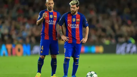 Javier Mascherano and Lionel Messi