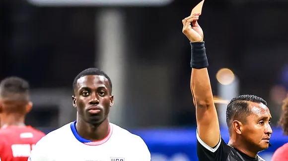 'Stupid moment for Weah' - Fans react as Timothy Weah gets sent off for slapping opponent during encounter between USA and Panama