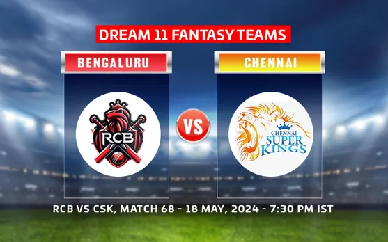 RCB vs CSK Dream11 Prediction, IPL 2024, Match 68: Royal Challengers Bengaluru vs Chennai Super Kings playing XI, fantasy team and squads