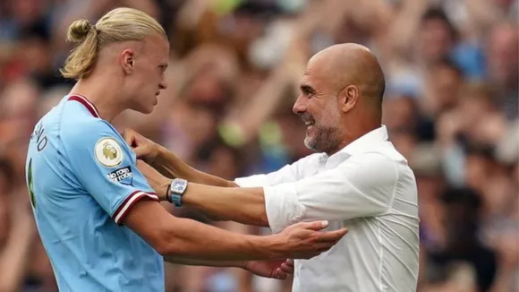 ‘His contribution has been exceptional….’ Pep Guardiola backs Erling Haaland as he slams Jamie Carragher