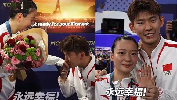 WATCH: China's Liu Yuchen proposes his mixed doubles partner Huang Yaqiong after winning gold medal at Paris Olympics 2024