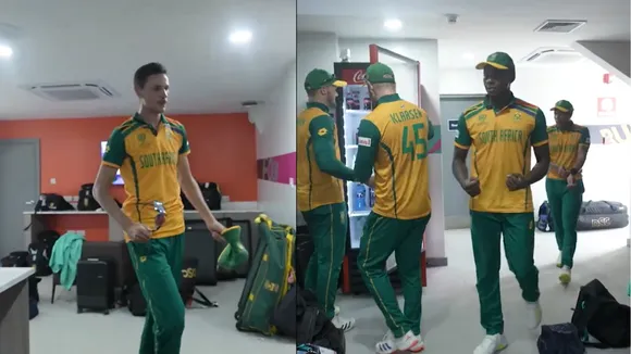WATCH: South Africa players pumped up in dressing room after narrow win over England in Super 8s