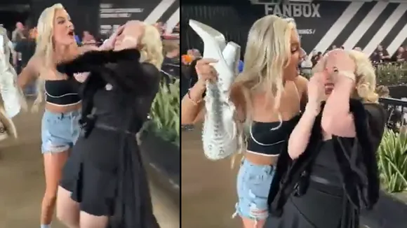 WATCH: Mariah May takes boot off to smash fan dressed like Toni Storm in an AEW event