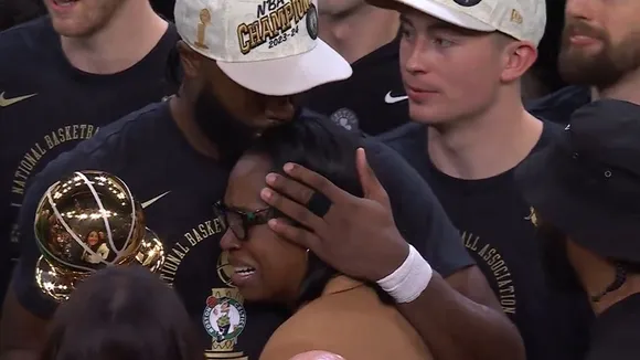 WATCH: Jaylen Brown shares moment with her mother after winning MVP award