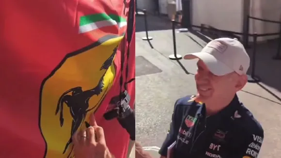 WATCH: Adrian Newey signs Scuderia Ferrari flag amid rumors around his F1 future