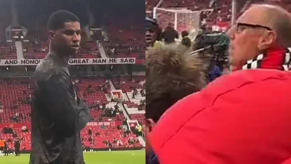 WATCH: Marcus Rashford gets involved in heated exchange with fan ahead of Newcastle encounter