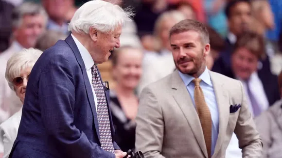 WATCH David Attenborough and David Beckham watching Wimbledon from the stands