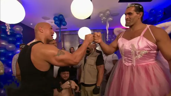 WATCH: Throwback to The Rock meeting The Great Khali as tooth fairy on his Hollywood success celebration