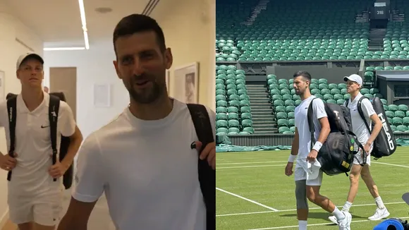 WATCH: Novak Djokovic and Jannik Sinner talk and walk together towards the center court at Wimbledon