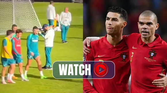 WATCH: Cristiano Ronaldo reacts to 'Hala Madrid' chants during Portugal training session