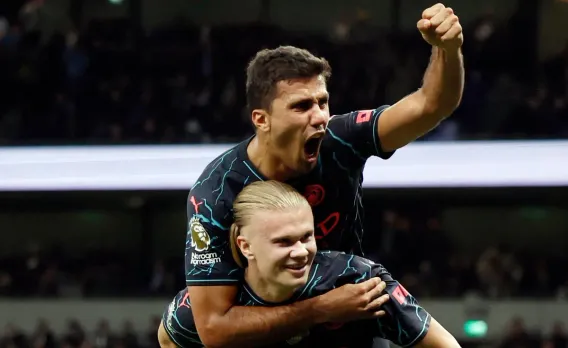 Tottenham vs Man City Premier League 2023/24 Highlights | Haaland's brace and Ortega's heroics put City back at the top of the table - sportzpoint.com