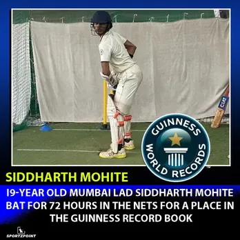 19-year old Mumbai lad bat for 72 hours in the nets for a place in the Guinness Record book