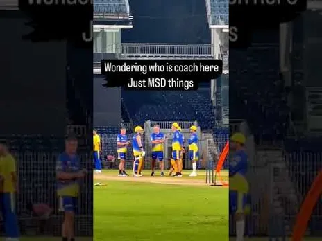 MS Dhoni sharing his tips with coaching staff of CSK team #ipl2024