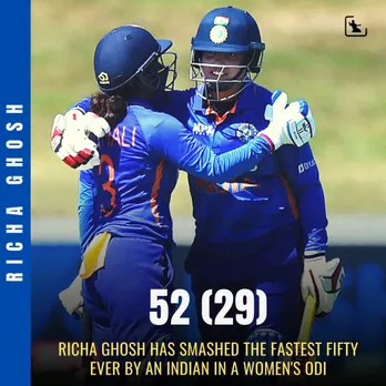 NZW vs INDW: Richa Ghosh scores the fastest fifty by any Indian Woman in WODIs