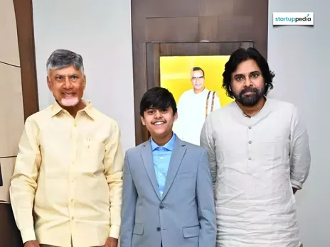 Siddharth Nandyala with Andhra Pradesh CM N. Chandrababu Niadu & Deputy CM Pawan Kalyan