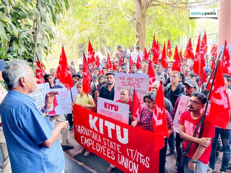 Protest By Karnataka State IT/ITeS Employees Union (KITU) 