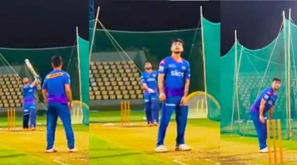 WATCH Viral Video; Mayank Markande Smashes Ishan Kishan For a Six in nets