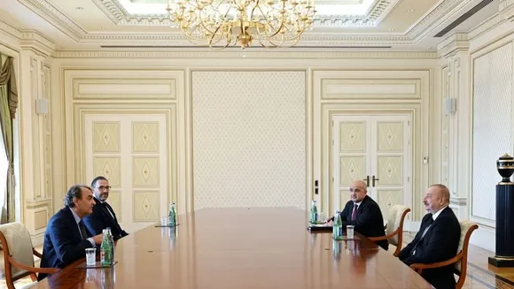 Azerbaijan President Ilham Aliyev Meets CVC Capital Partners' Co-Founder Rolli Van Rappard