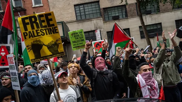 Pro-Palestinian Demonstrators Demand End to Israeli-Hamas Conflict in New York