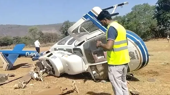Helicopter Crash Injures Pilots During Attempted Landing in Raigad