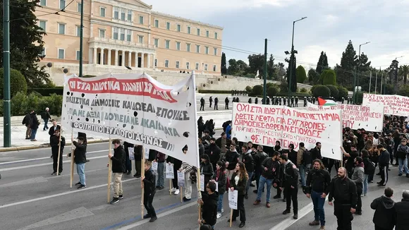 Students in Athens Rally at Israeli Embassy in Solidarity with Gaza