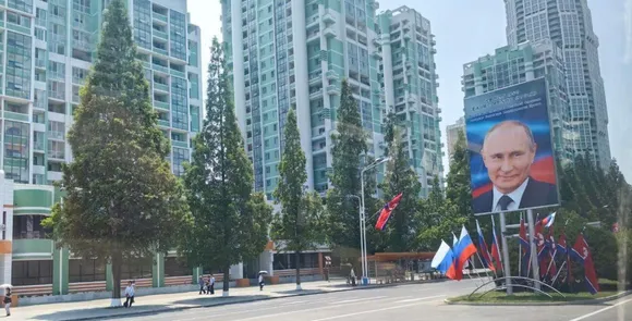 North Korea Prepares for Putin's Visit with Flags and Posters Celebrating 'Unbreakable Friendship' with Russia