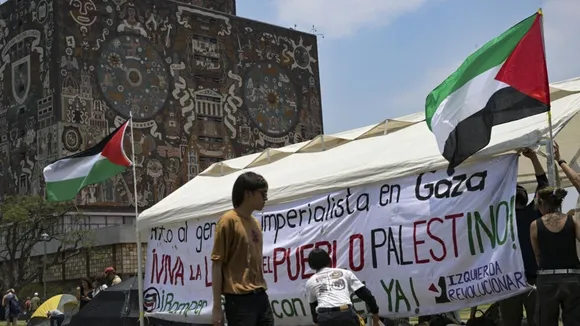 Pro-Palestinian Students Protest at Mexico's UNAM, Call for Cutting Ties with Israel
