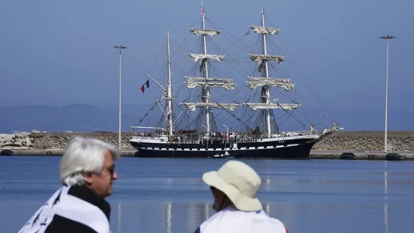 French Sailing Ship Belem Arrives in Athens to Transport Olympic Flame for Paris 2024