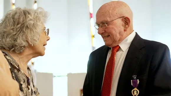 96-Year-Old Korean War Veteran Earl Meyer Finally Receives Purple Heart Medal