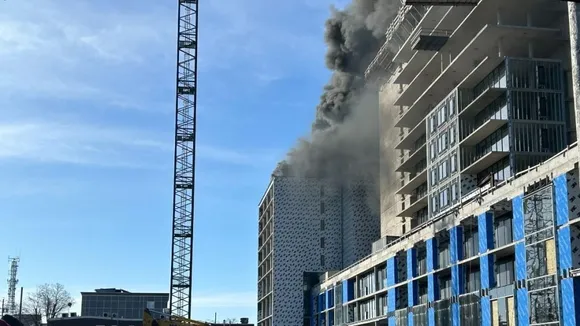 Fire Engulfs Rooftop of Under-Construction High-Rise in Halifax