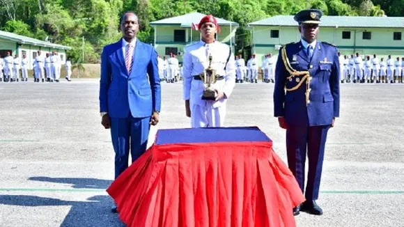 Trinidad and Tobago National Security Minister Addresses New Defence Force Recruits