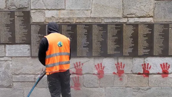 Vandals Deface Paris' Wall of the Righteous Memorial with Blood-Red Handprints